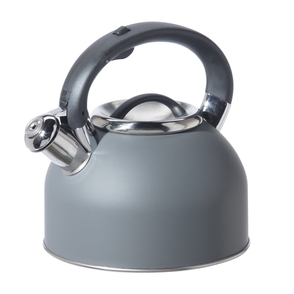 Stainless Steel Whistling Tea Kettle (1.9 lt, 64 oz) - Gray