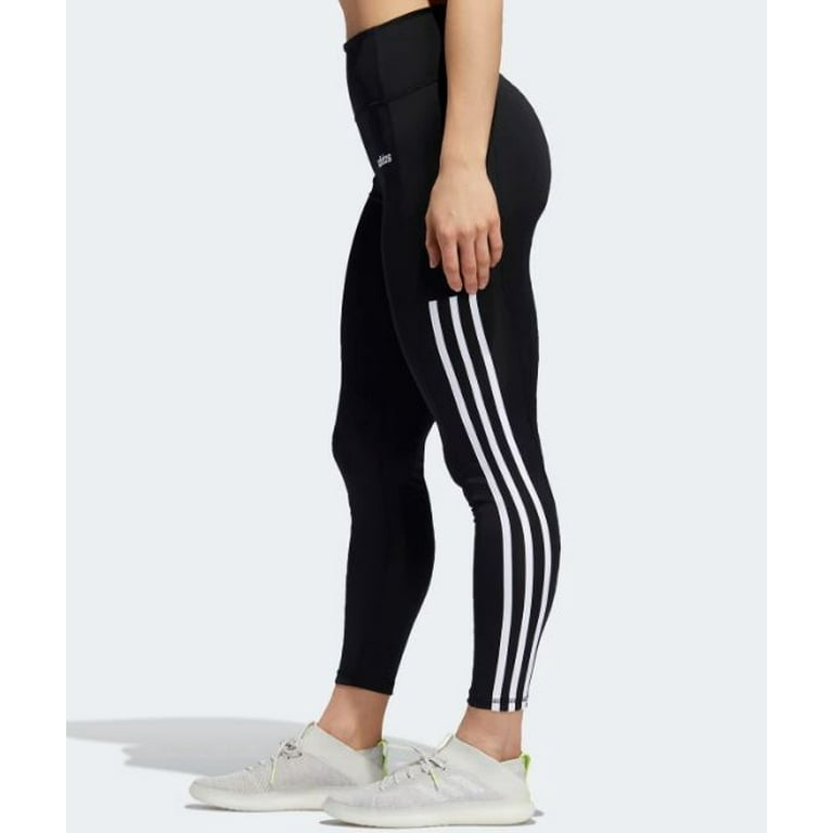 Adidas Women's 7/8 Stripe High Waist Active Leggings, Black/White Small - Walmart.com