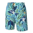 thumbnail image 5 of Disketp Men'S Swim Trunks Hawaiian Breathable Surf Beach Swimsuits Mesh Lining Beach Shorts With Pockets-Flying Swallows And Spring Flowers, 5 of 9