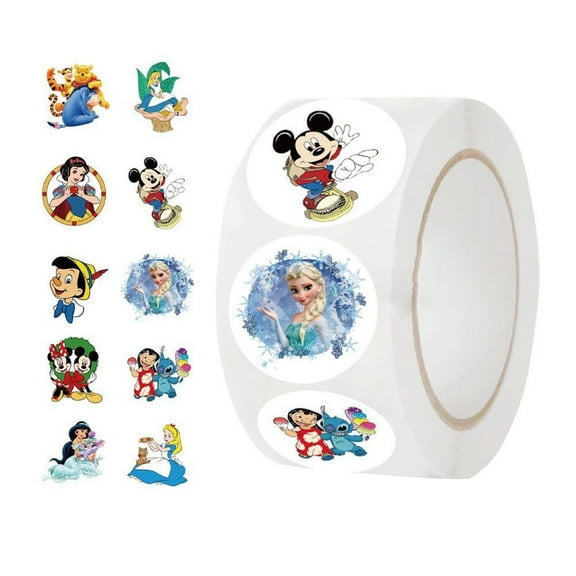 500Pcs Cute Winnie Pooh Stickers, 10 Patterns Movie Decals Rolls Self Adhesive Seals for Scrapbooking Cards Envelopes，Gifts for Kids Teens for Birthday Party Deco