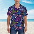 thumbnail image 2 of Honeii Colorful Butterflies Print Men’s Hawaiian Shirt,Classic Button-Down Short Sleeve Shirt, for Beach, Vacation, and Outdoor Activities,Small, 2 of 7