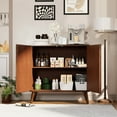 thumbnail image 4 of FOROUTIA Modern Sideboard Cabinet with Adjustable Shelves,Wood Accent Cabinet,Walnut, 4 of 7