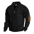 thumbnail image 2 of Enjoytime Mens Sweatshirt Patchwork Stand Up Collar Half Zip Pullover Tops Long Sleeve Thick Loose Soft Oversized Sweatshirts Black XL, 2 of 7