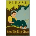 thumbnail image 2 of Clough, Stanley Thomas 17x24 White Modern Wood Framed Museum Art Print Titled - Please Keep the Park Clean, 1938, 2 of 4