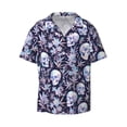 thumbnail image 4 of Salouo Skull flower crystal Pattern Cuban Collar Shirts for Men Button-Down Shirt Men's Short Sleeve Shirts Hawaiian Shirts Casual Shirts -X-Large, 4 of 6