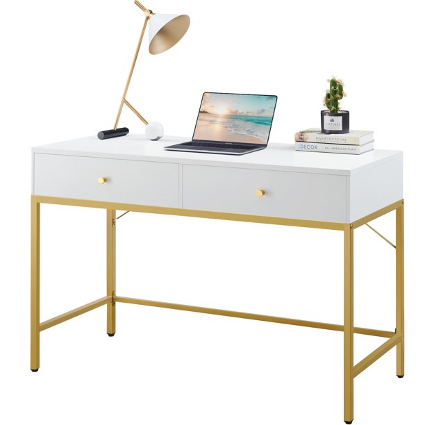SUPERJARE Vanity Desk with Drawers, 47 inch Computer Desk, Makeup