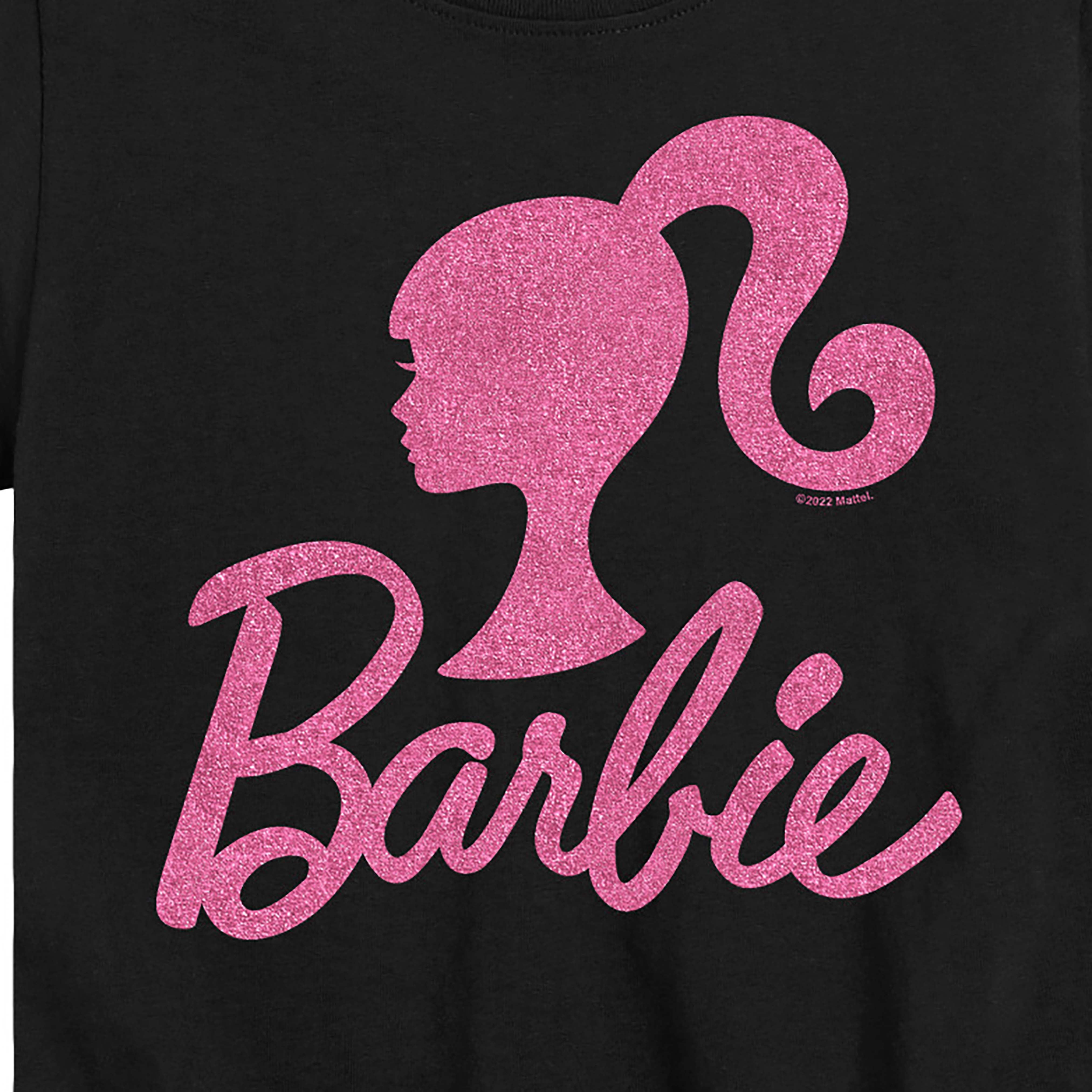 Barbie - Barbie Logo Pink Glitter Transfer - Toddler And Youth Short Sleeve Graphic T-Shirt