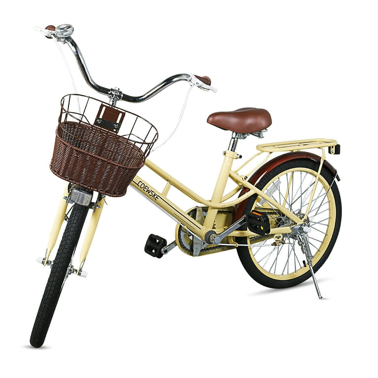 Coewske 20 inch Kids Bike Boys Girls Bicycle with Hand Brake and Kickstand Yellow