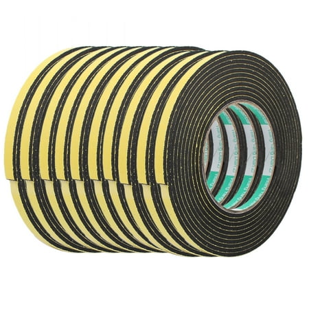 10Pcs 4Meter 8x3mm Single-side Adhesive Shockproof Sponge Foam Tape Yellow Black