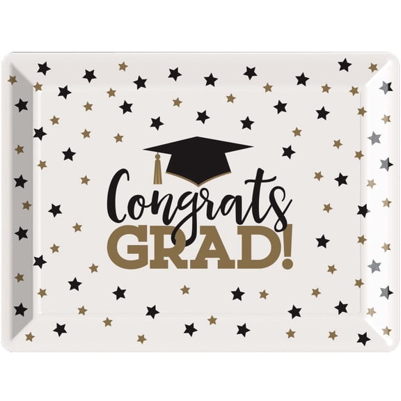 Graduation Plastic Serving Tray 14" x 10"