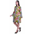 thumbnail image 3 of Moomaya Womens Long Sleeve Printed Knee Length Dress Flared Flowy Summer Dress, 3 of 6