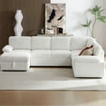 thumbnail image 3 of Large Modular Sectional For Apartment - Corduroy Upholstered Deep Seating And Sleeper Left Comfy Couch Seat, 3 of 5