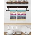 thumbnail image 3 of Bohemia Ethnic Kitchen Dish Towels for Drying Dishes Set of 2, Boho Tribal Teal Orange Purple Stripes Leaves Waffle Weave Microfiber Hand Tea Bathroom Towels Quick Dry & Absorbent Towel 15.7x23.6, 3 of 7