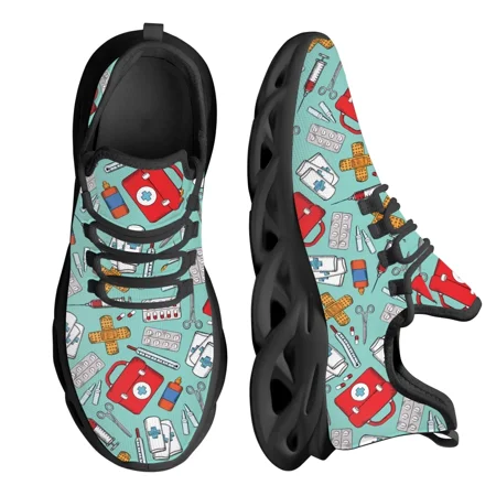 

Red Medical Box Design Outdoor Shoes Female Running Sneakers Light Mesh Women s Footwear Knitted Platform Shoes