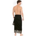 thumbnail image 3 of LA LEELA Men's Pareo Regular Swimsuits Sarong Long Swim Beach Wrap One Size Black, Geometric Summer Vacation Party, 3 of 6