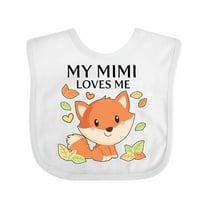 Inktastic My Mimi Loves Me- little fox Boys or Girls Baby Bib