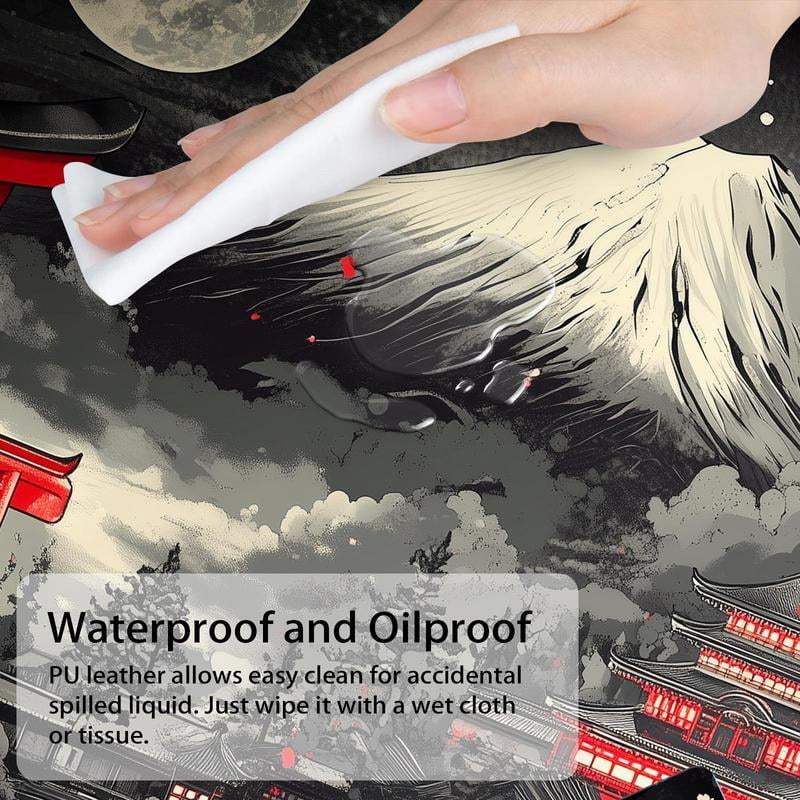 HELLOYOUNG 40x90cm Japanese Abstract Art Mouse Pad, Rectangular Gaming Mouse Mat, Non-Slip Rubber Base, Waterproof Surface for Office Home Desk, Premium Stitched Edges, Ideal Christmas Gift