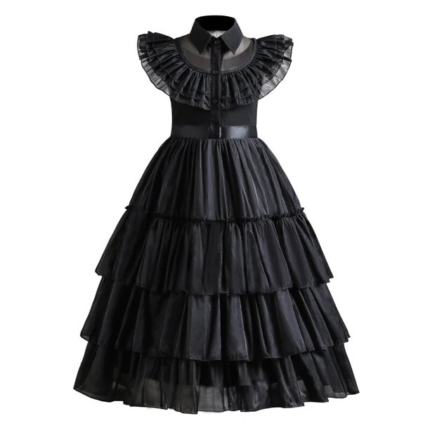Wednesday Addams Costume Girl 2023 Vestidos Gothic Style Party Dresses Carnival Costume Halloween Costume for Kids 4-12 Yrs
