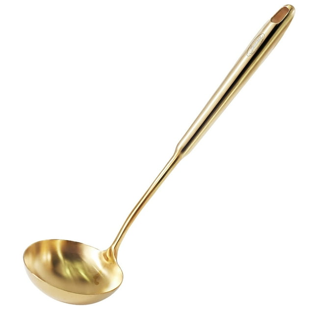 Cucharón Nuevo de Acero Inoxidable 304 Antióxido de 35 cm Dorado