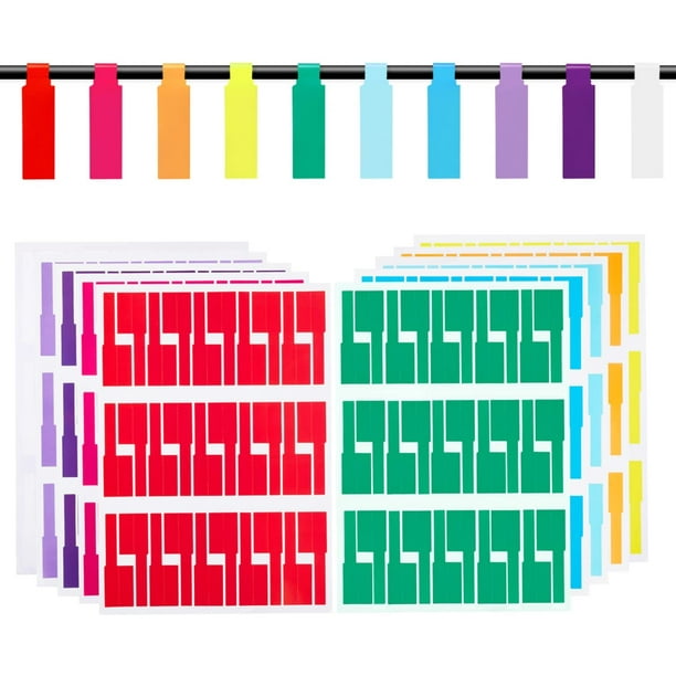 300 etiquetas para cables, 10 colores, etiquetas para cables, etiquetas para electrónica, cable de etiquetado resistente al agua para gestión de cables, etiquetas autoadhesivas para cables, etiquetas imprimibles para impresora láser e identificación Zhivalor CZBG-ZC126