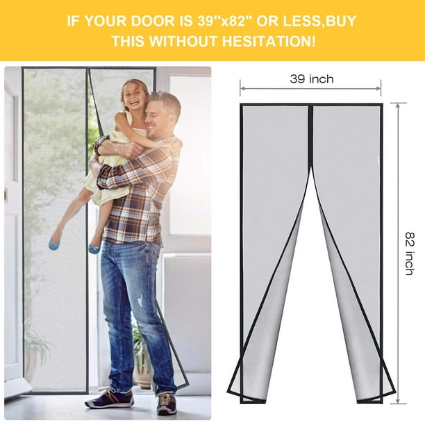 Screen Door, Fiberglass Mesh Door Screens Curtain with