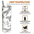 thumbnail image 4 of 20 Oz Dragonfly Print Skinny Insulated Stainless Steel Tumblers With Straw & Lid Metal Double Wall Vacuum Travel Coffee Mug Dragonfly Gifts For Women, 4 of 6