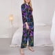 thumbnail image 3 of Balery Starry Night Iris Field Conjunto de Pijama con Estampado para Mujer, Conjunto de Dos Piezas con Manga Larga, Ropa de Dormir Suave con Bolsillos, Pijamas Cómodos-Large, 3 of 7