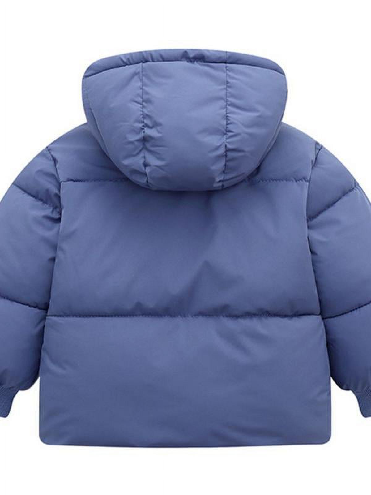 Topumt Boys Girls Hooded Down Jacket Winter Warm Fleece Coat Windproof Zipper Puffer Outerwear 1T-6T - image 2 of 3