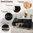thumbnail image 4 of Koby Home Sleeper Sofa Sectional Couch 70" Sofas Couches for Living Room Charcoal Black, 4 of 8