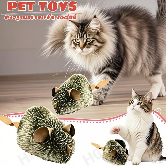Interactive Cat Toys for Indoor Cats, Cat Mouse Toys with Electronic Realistic Squeaky Sound, Automatic Moving Kitten Toys Electric Mice Toy Self Play Exercise