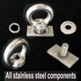 thumbnail image 2 of Paquete de 4 anillos de amarre de perno de ojo de alta resistencia de acero inoxidable - Tuercas de ojo M8 Ojal de amarre para montaje en riel para sujetar su cordón elástico o cuerdas Kit de anclaje, 2 of 5