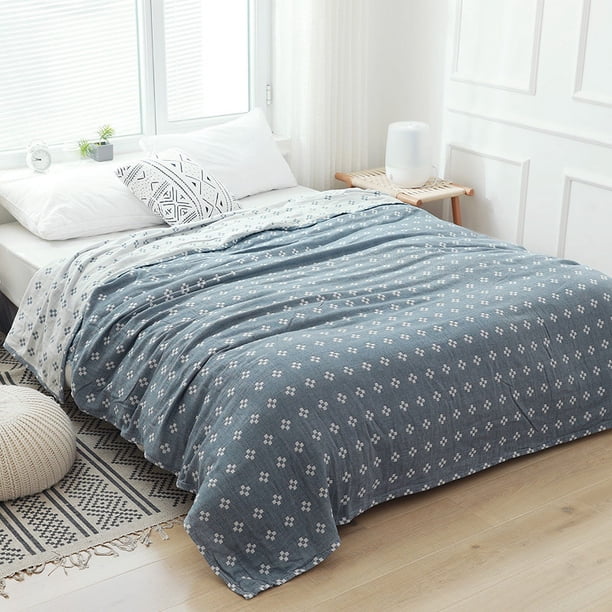 Edredón de gasa de tres capas de algodón para cama individual o doble, manta de aire acondicionado de algodón para verano, manta para la siesta, edredón fino