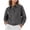 Gray, variant on Women's Solid Collared Zip Up Denim Jacket Patch Pockets,Drop Shoulder Long Sleeve Cropped Loose Casual Jean Shacket Outerwear for Spring Fall,Gray Women's S-XXL