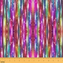 jejeloiu Colorful Stripes Fabric by the Yard 1 Yard,Glitter Print Home Decor Fabric by the Yard,Fantasy Theme Sewing Fabric For Girls,Microfiber Bedroom Decor