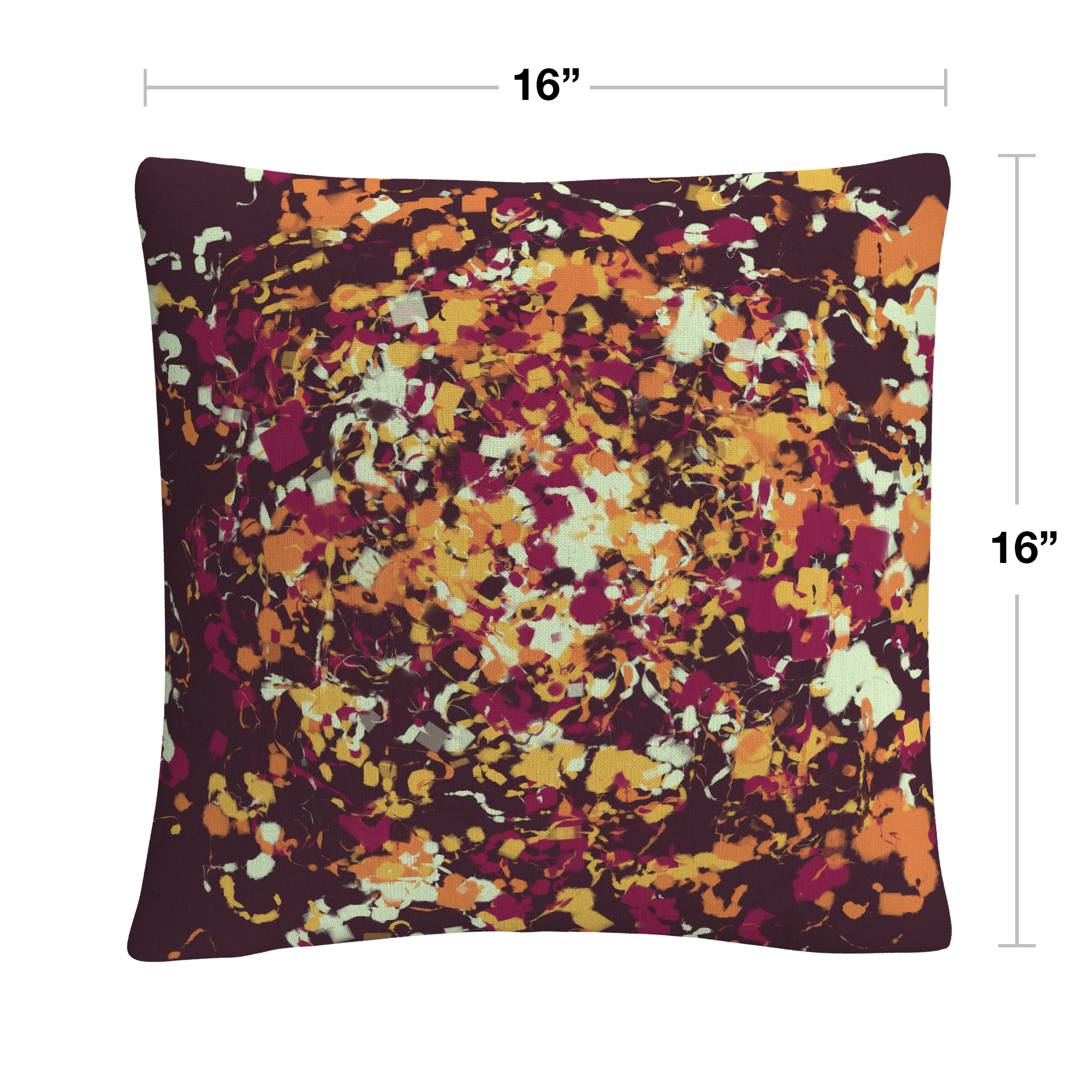 Speckled Colorful Splatter Abstract 6 By Abc 16 X 16 Decorative Throw Pillow