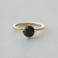 thumbnail image 3 of Solitaire 2Ct Round Cut Simulated Black Diamond Women's Engagement Ring 14K Yellow Gold Plated 925 Silver, 3 of 3