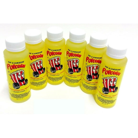 Power Plus Lubricants-6 PACK POPCORN Fuel Fragrance for Car, Motorcycle, ATV, IMCA - 4 fl oz