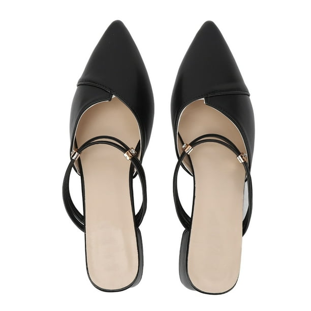 Sandalias de tacón con punta puntiaguda, sandalias de tacón con