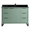 thumbnail image 2 of Fine Fixtures Opulence Collection 48 in. W x 20 in. D x 33 in. H Bathroom Vanity in Mint Green with Black Marble Sintered Stone Sink - Black hardware, 2 of 7