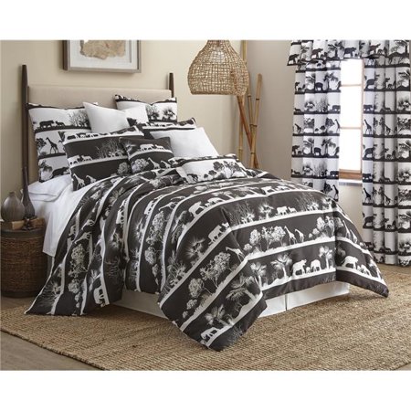 Colcha Linens Cp Af Fr African Safari Black Background 44 White