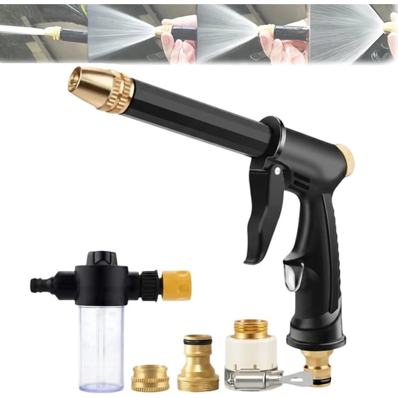 Multifunctional Car Wash Tool – Adjustable High Pressure Hose Nozzle, 4 Spray Modes Garden Pressure Washer Wand for Car, Patio, Garden