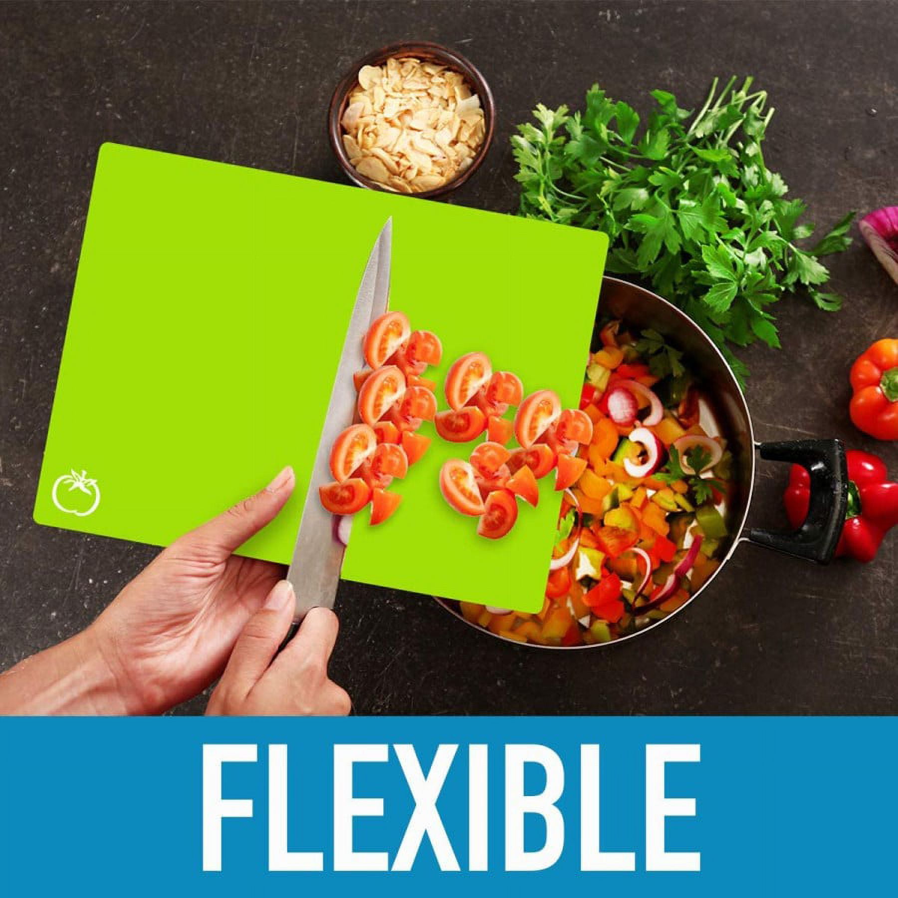 6pcs Bendable Cutting Boards Plastic Cutting Boards Vegetable Meat Chopping Boards, Size: 37.6X30.1X0.2CM