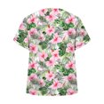 thumbnail image 5 of Uootdi Floral Print V Neck Short Sleeve Shirt for Women Casual Loose Fit Clothes Loungewear Summer Fashion Going Out Tops Gift, 5 of 7