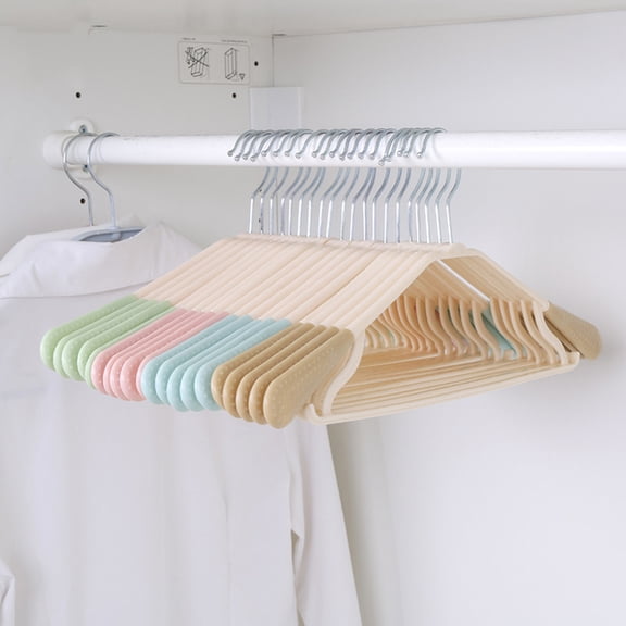FRCOLOR Plastic and Metal Clothes Hangers with Nonslip Grip for Hanging Clothes Assorted Color 5 Pieces