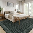 thumbnail image 3 of Garvee 8'x10' Geometric Bordered Area Rug Contemporary Indoor Carpet, Washable Rug Non Slip Low Pile Rug for Living Room Bedroom Dining Room, Black, 3 of 8