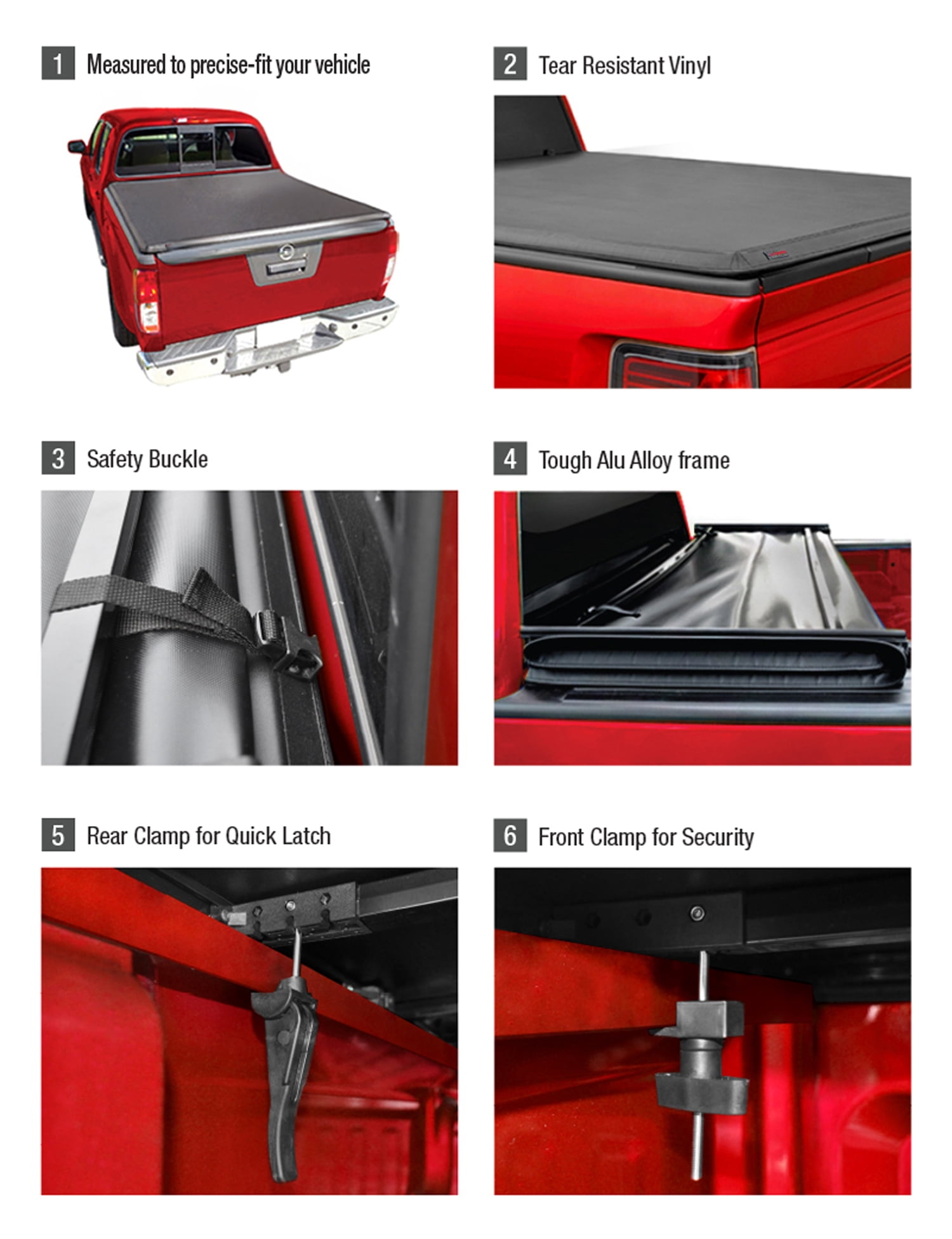 MaxMate Soft Tri-fold Truck Bed Tonneau Cover Compatible with 2017-2024 Nissan Titan | 5.5' (67") Bed | TCN371048