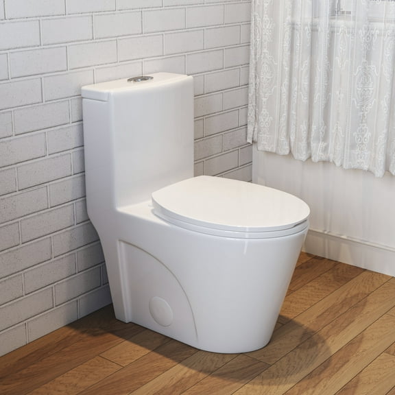 One-Piece Toilet with Chair Seat ADA Height 17.2", Elongated Dual Flush 1.28 GPF, MAP 1000g, White