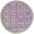 thumbnail image 1 of Safavieh Cambridge Collection CAM123K Handmade Moroccan Premium Wool Area Rug, 6' x 6' Round, Purple / Ivory, 1 of 4