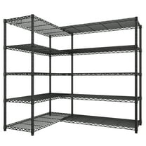 Prilinex 72"W Storage Shelves Load 1750LBS Wire Shelving Unit 5 Tier Garage Shelving Adjustable Metal Shelves Heavy Duty Organizer Rack for Pantry Kitchen, 72"W x 16"D x 76"H