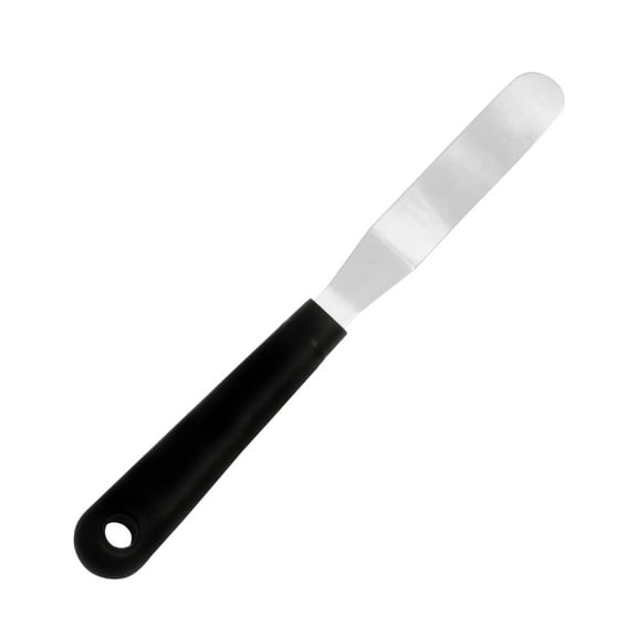 Fat Daddio's SPAT-4OS Stainless Steel Offset Spatula, 4 Inch, Black, Silver